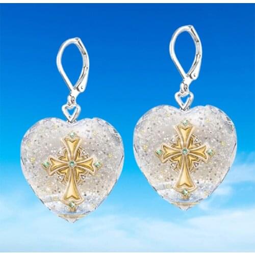 Personality Fashion Golden Cross Earrings for Women Pray for Faith Jewelry for Women Fashion Exquisite and Elegant Earrings