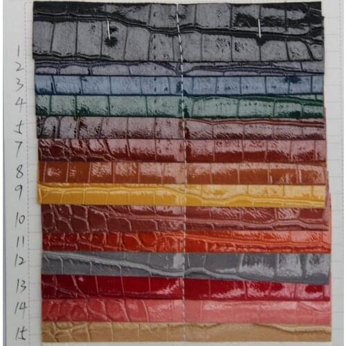 Factory wholesale High quality PU leather crocodile pattern luggage mirror surface faux crocodile leather fabric material