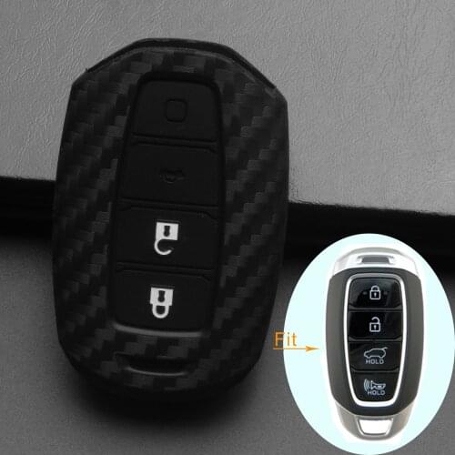 Kutery 4 Buttons Remote Car Key Case Silicone Protect Shell For Hyundai Palisade Grandeur Azera Elantra GT Kona Santa Fe