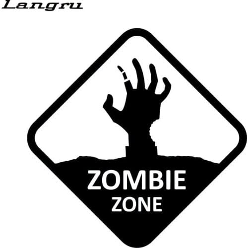 Cool Graphics Zombie Zone Walking Dead Hand Sign Vinyl Car Sticker Car-styling Decals Jdm