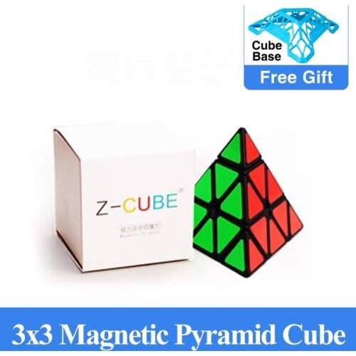 New Zcube 3x3 pyramid Magnetic Triangle Magic Cube 7.3cm Professional Speed Cube Twist cubo magico Educational Toys for kid game