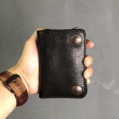 Mini Purse Men Short Wallet Mens Retro Leather Small Card Holder Wallets Driving Document Bag Vntage Cowhide Leather 2020 New