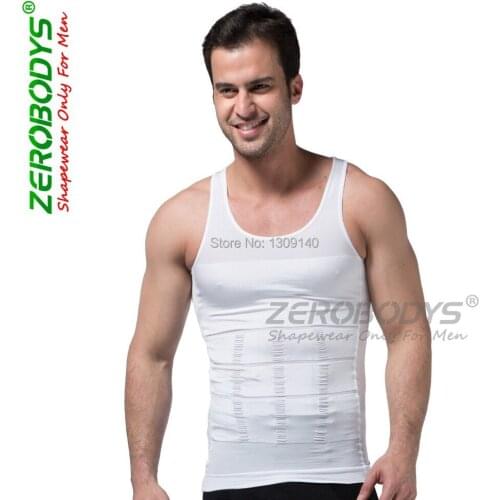 Zerobodys Mens Powerful Slimming Abdomen Vest Body Shaper Girdle Beer Belly Buster Shapewear Underwear Corset for Men B107