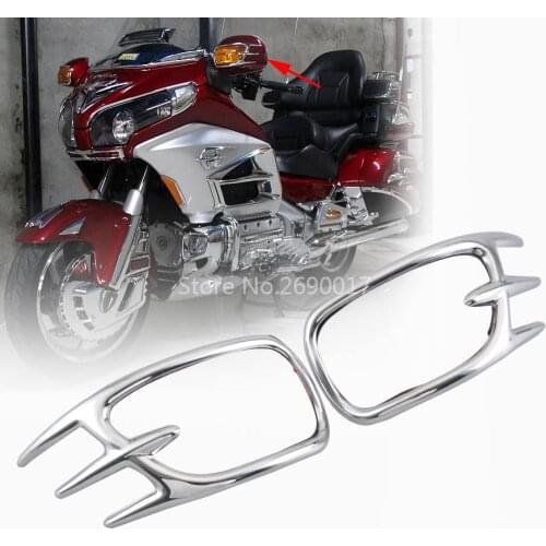 Motorcycle Chrome Mirror Back Accent Grilles Front Signal Light Trim For Honda GL1800 GOLDWING GL 1800 2001-2011