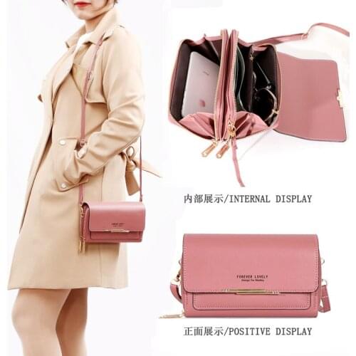 2021 New Korean Women Purse and Handbag Fashion Luxury Brand Ladies Crossbody Shoulder Bag High Quality Leather Phone Wallet
