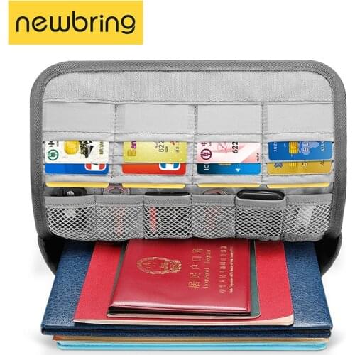 New Bring Portable Storage Bag for Certificates Passports Cards Waterproof Mens Passport Handbag Travel Bag for Accessories