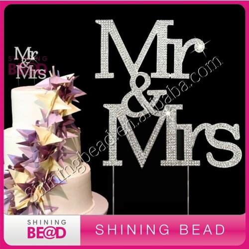 New arrival Mr&Mrs wedding cake topper,wedding decoration,rhinestone cake topper for wedding cake,free shipping