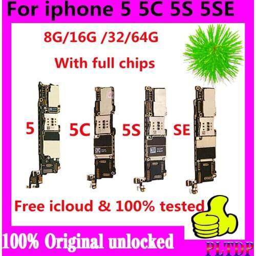 Original for iphone 5 5C 5S 5S motherboard unlocked 8gb 16gb 32g 64GB,Free icloud logic board for iphone 5S with full chip