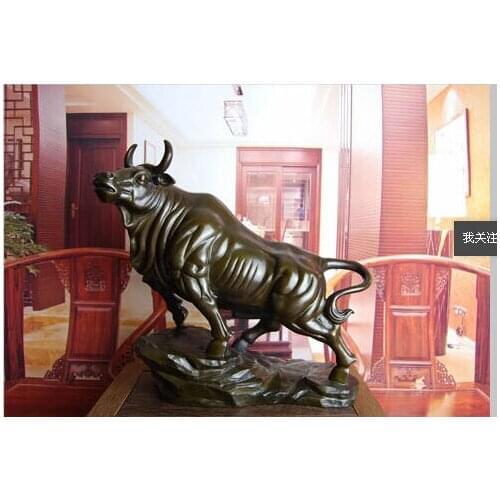 Size:23*11*22cm Figurine Bronze Decor Signed Milo Male Bull Spanish Base Decor cooking tools Decoration 100% Brass Bronze