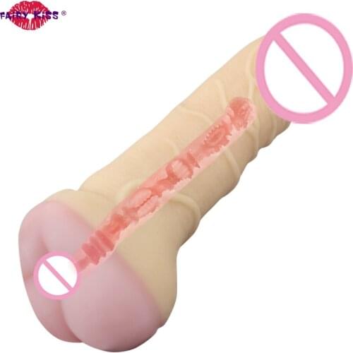 Realistic Penis Enlarger Sleeve with Pussy Fake Ass Men Masturbator Women Masturbator Sex Toys Real Dildo for Couples Gay Male