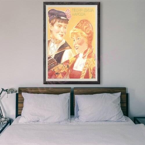 RE022 Retro Russian Style Painting Culture And Sports 213 Custom Silk Poster Home Deco Wall Art Christmas Gift