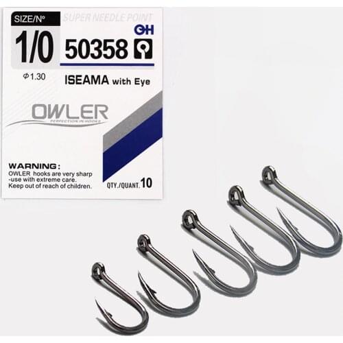 10pcs/lot High Carbon ISE Fishing Hook ISEAMA With Eye 50358 Carp Catfish Anzol Peche Japan Tackle Fishing hook owner