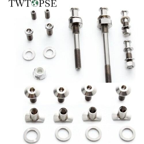 TWTOPSE Titanium Bicycle Bike Brake Bolt Screws Set For Brompton Folding Bike Cycling Caliper Bolt Set Brake Pad Screws Nuts Set