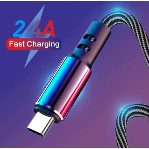 USB C Threaded data Cable & Type C Cable 2.4A Fast charging For Samsung Huawei Xiaomi Quick charge Mobile Phone Accessories