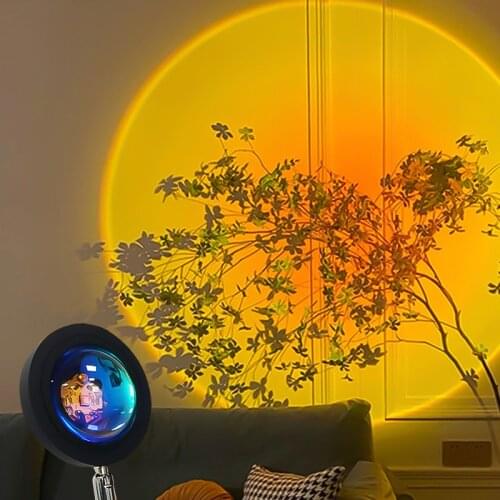 USB Rainbow Sunset Projection Lamp Colorful Projector Led Table Lamp Bedroom Bar Coffee Wall Decoration Atmosphere Night Light