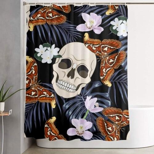 Skull 3D Print Nordic Style Shower Curtain Set Hook Home Decoration Bathroom Waterproof Customized Dropshipping Polyester