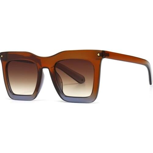 Veshion Ladies Retro Sunglasses Women Brown Square Sun Glasses Female Accessories Uv400 2021 Hot-selling Drop Shipping