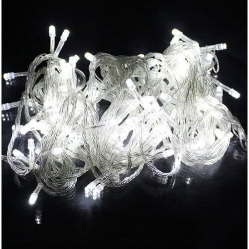 10M 100 Bulb White Color Brass LED christmas decorations рождественские украшения