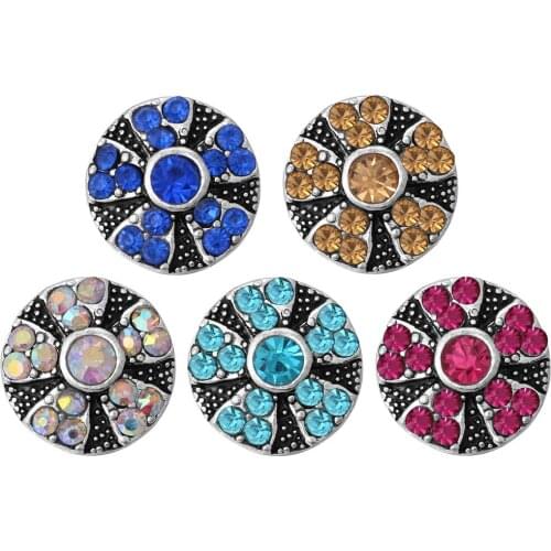 10pcs/lot New Flower Snap Button Fit 12mm Snap Buttons Jewelry Flowers Snap Bracelet for Women Girls Button Necklace Earrings