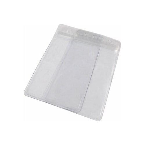 10 Pcs Office Clear PVC Vertical ID Card Badge Holders