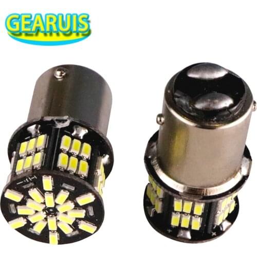 100pcs 1157 BAY15D 54 led 3014 smd lamp Bulbs 1156 ba15s bau15s Car Styling Led Turn Signal Brake Lights 12V White red yellow