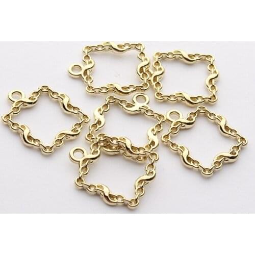 18*20mm Zinc Alloy Pendant Hollow Square Charms Pendant 6pcs/lot For DIY Jewelry Earring Making Accessories