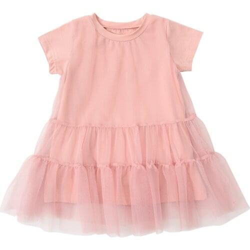 2020 Summer Fashion Kids Dress Short Sleeve Mesh Designer Princess Ball Down Dress RT622