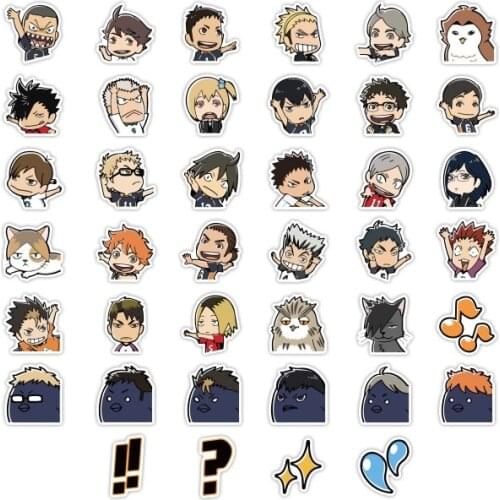 40pcs/set Kawaii HAIKYUU Stickers Janpa Anime Cartoon Cute Stickers For Suitcase Laptop Luggage Motorcycle Phone Skateboard Car