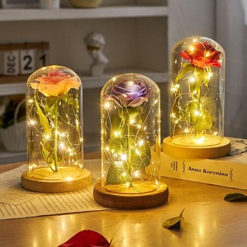 Modern Romantic Decoration Preserved Flower Ornaments Bedroom Wedding Room Couple Anniversary Gifts Home Decoration Accessories