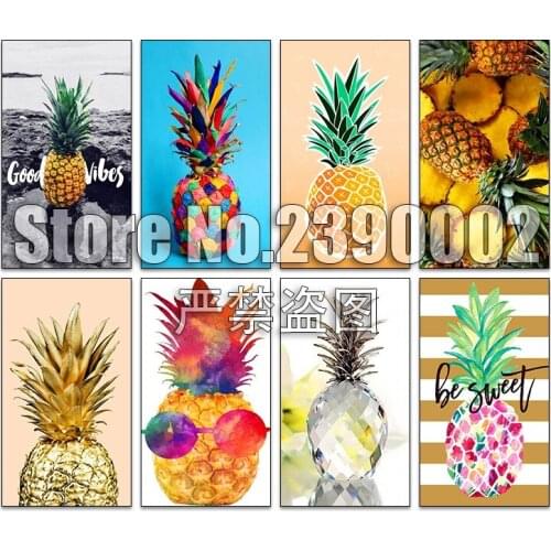 Pineapple 5d Diy Diamond Painting Cross Stitch Diamond Embroidery wallpaper Mosaic Hobbies Full Round Rhinestone Gifts Handmade