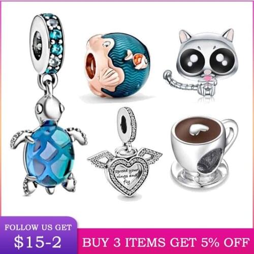 Hot Sale 100% Real 925 Sterling Silver Family House Camera Coffee Cup Shoes Charm Fit Original 3mm Bracelet DIY Jewelry