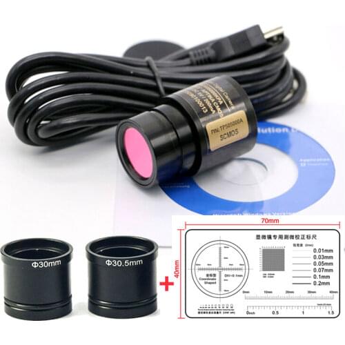 NEW ARRIVAL 5MP USB Video CCD Camera Biological Stereo Microscope Image Capture industrial Electronic Eyepiece with 2 adapter