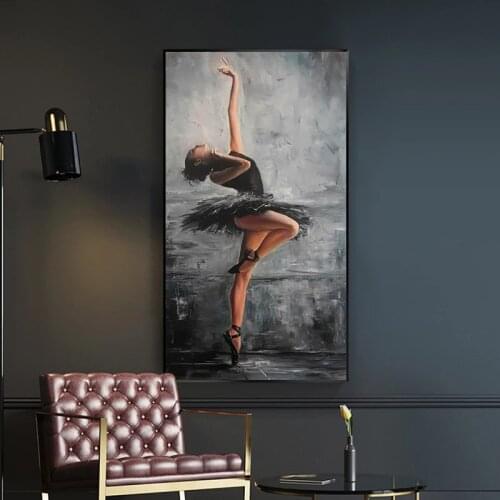 Figure art ballet dancer Elegant canvas painting modern wall art posters prints pictures for living room home cuadros decoration