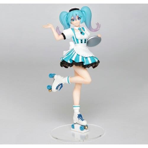 Original TAITO Hatsune Miku Figure Maid Coffee Vocaloid 18Cm PVC Action Figurine Decoration Collection Model Toys for Gils Gift
