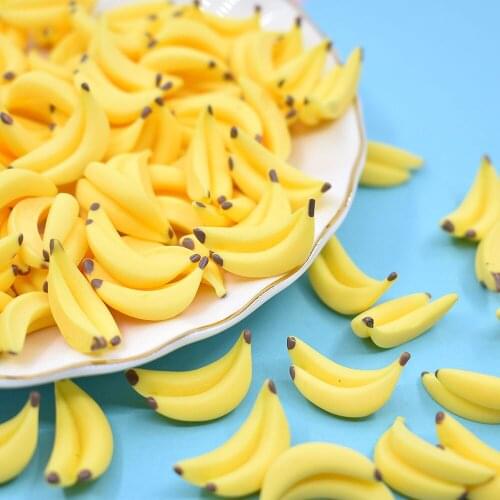 New Fruit Banana Resin Cabochons 10pcs 23*10*11mm DIY Jewelry Findings Ornament Accessories Necklace Bracelet Earring Cameo