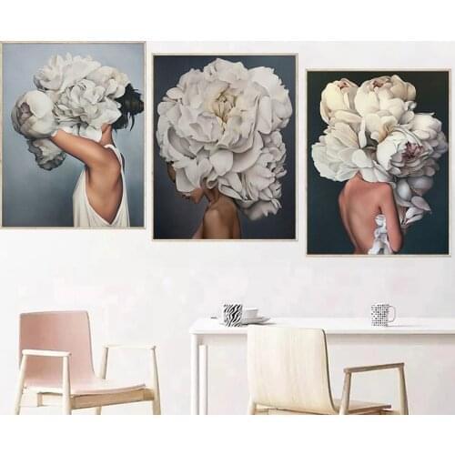 Gatyztory 3pcs Paint By Numbers For Adults Children Flower Woman HandPainted Oil Painting Canvas DIY Gift Home Decor 4050cm