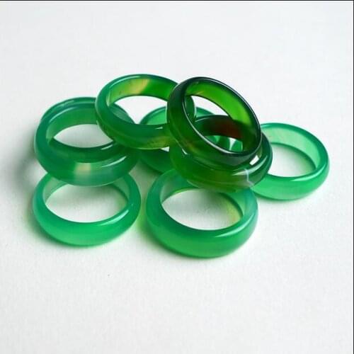 10pcs Green Jasper Jade Gemstone Band Emerald Ring Fine Vintage Jadeite Natural Stone Jewelry Onyx Wedding Classic For Women