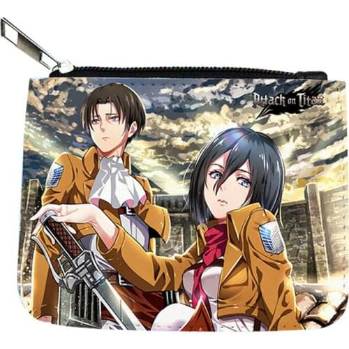 Cartoon anime Attack On Titan cosplay coin purse MENS WOMEN PU FAUX LEATHER Card Holder