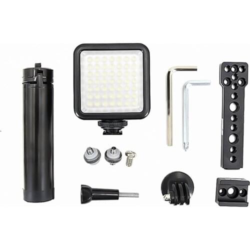 Camera Tripod Bracket Stand Mount with LED Extension Plate For DJI OM4 for OSMO Mbile 3 2 Gimbal Stabilizer