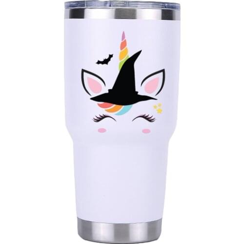 Halloween Unicorn 30 oz Tumbler Travel Car Beer Mug Water Bottle Vacuum Flasks Insulated Stainless Steel Thermos Coffee mugs
