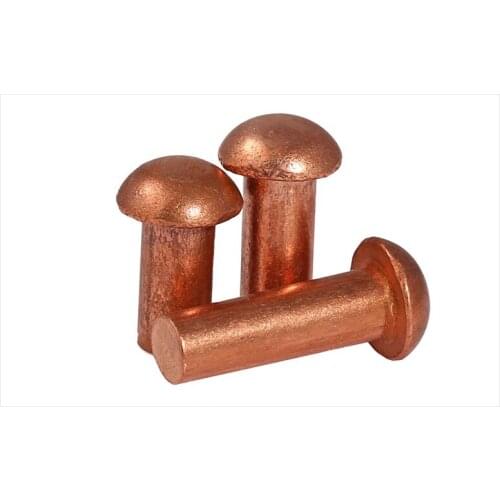 GB867-86 Semi-round Head Copper Rivet Copper Nail Solid Rivet Semi-round Rivet Copper Round common nail M2-M8 20PCS