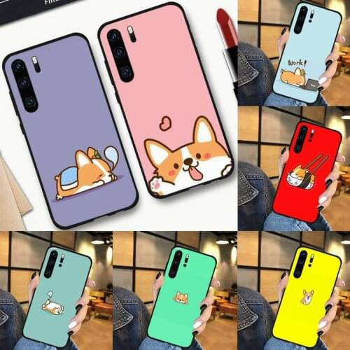 Corgi Cute pet dog animal Phone Case Funda For Huawei P9 P10 P20 P30 Lite 2016 2017 2019 plus pro P smart