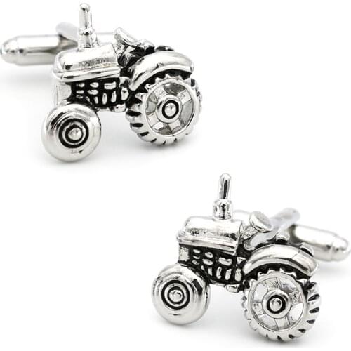 Mens Tractor Cuff Links Copper Material Black Color