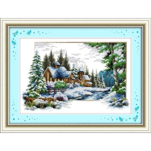 Joy Sunday Delight In Winter Counted Cross Stitch Kits DIY Cross-stitch DMC Chinese Cross Stitch Needlework Sets Home Decor Gift