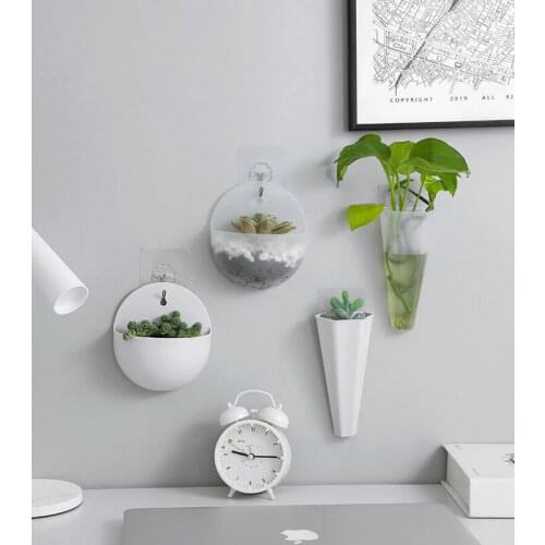 2020 New Creative Wall Mounted Acrylic Vase Wall Hanging Planter Plant Flower Pot Holder