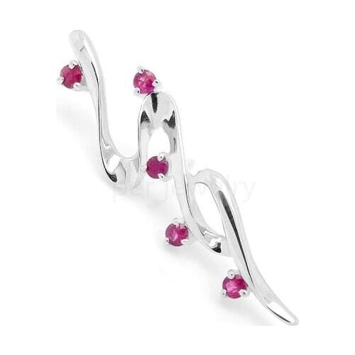 Natural real ruby brooch Free shipping 925 sterling silver 0.1ct*5pcs For men or women Fine jewelry C9021010