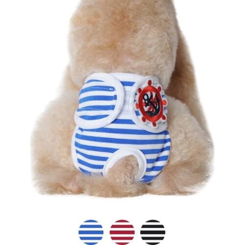 Pet Clothes Dog Physiological Pants Stripe Teddy Cotton Menstrual Underwear Breathble Anti Harassment Puppy Anti Bacteria Pants