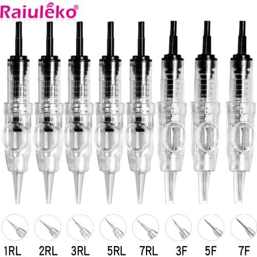 Disposable Eyebrow lips Tattoo Needles 1RL 2RL 3RL 5RL 7RL 3F 5F 7F Sterilized Microblading Permanent Makeup Cartridge Needles