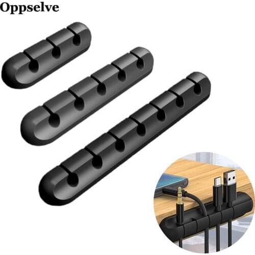 Cable Organizer Silicone USB Cable Winder For Mouse Headphone Phone Desktop Car Wire Management Clips For Samsung Charging Cord