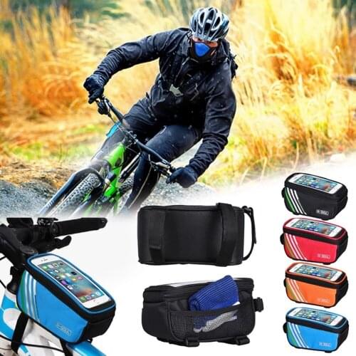 Screen Portable Frame Cycling Waterproof Tube Accessories Multifunctional Bicycle Bags Bottle